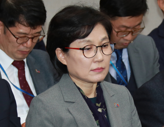 조현옥 전 청와대 인사수석이 검찰 조사를 받았다. 사진은 2019년4월 국회 운영위 회의에 출석했던 모습. /출처=머니투데이