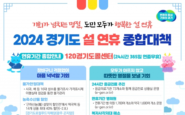 2024년 경기도 설연휴 종합대책 그래픽. / 자료제공=경기도