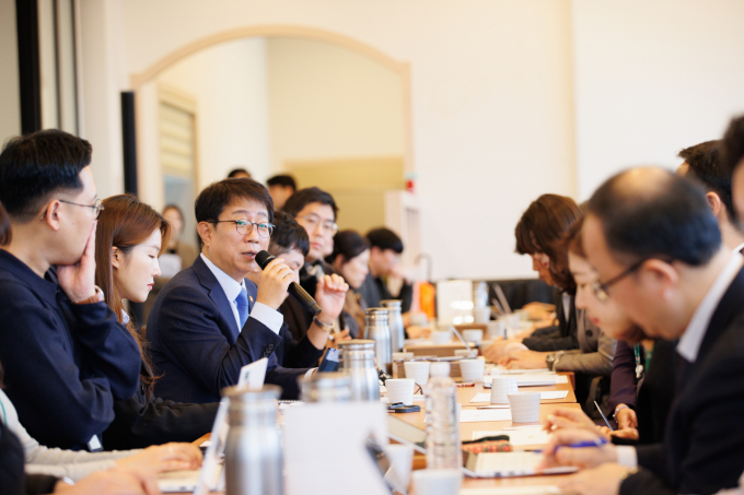 박상우 국토부 장관이 5일 열린 출입기자 간담회에서 민간 장기임대주택 활성화 의지를 드러냈다. /사진=국토부(뉴시스)