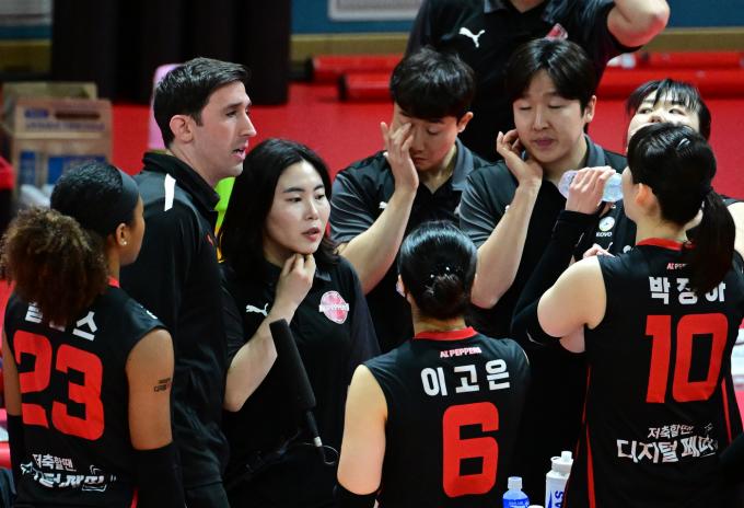 20연패의 부진에 빠진 페퍼저축은행(한국배구연맹 제공)