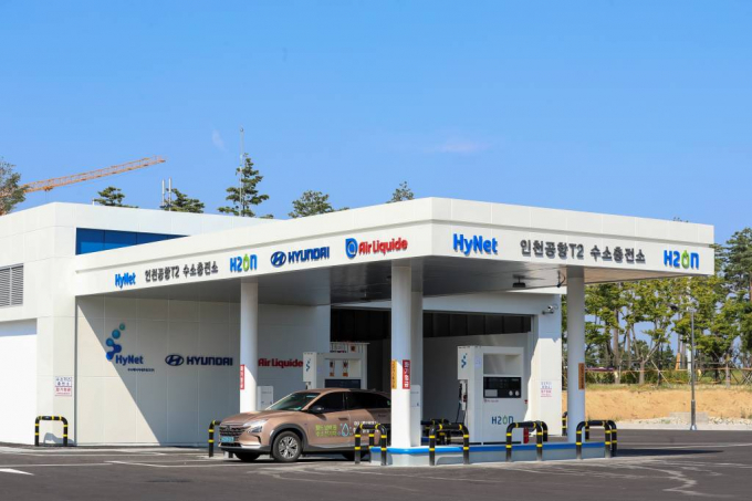 인천국제공항 제2여객터미널 진출입로 인근 부지에서 인천공항 T2 수소충전소가 운영되고 있다. /사진=머니투데이DB