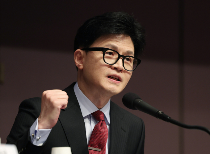 7일 관훈클럽 초청 토론회에 참석한 한동훈 국민의힘 비상대책위원장이 오는 4월 총선에 대한 다짐을 밝혔다. 사진은 한 위원장이 7일 서울 중구 프레스센터에서 열린 관훈토론회에서 발언 중인 모습. /사진=뉴시스