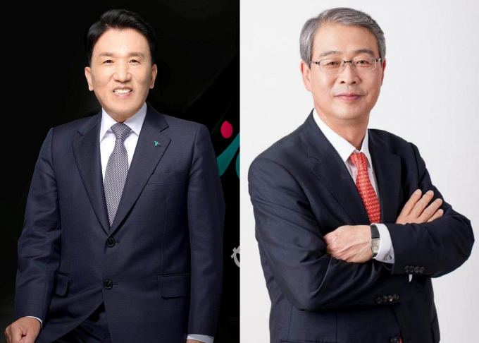 (왼쪽부터) 함영주 하나금융지주 회장, 임종룡 우리금융지주 회장/사진=각 사