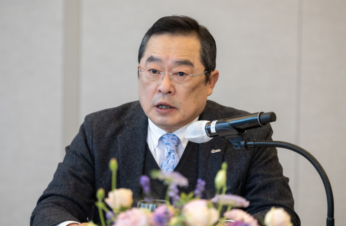 한국무역협회(KITA)가 지난 7일 삼성동 그랜드 인터콘티넨탈 호텔에서 개최한 ‘한일 교류 특별위원회 발족식 및 1차 회의’에서 구자열 회장이 발언을 하고 있다. / 사진=한국무역협회