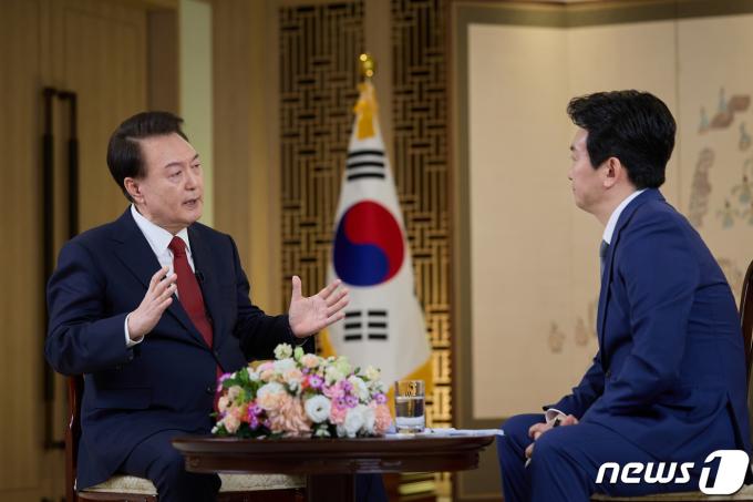 [사진] 신년 대담에서 국정 방향 밝히는 윤 대통령