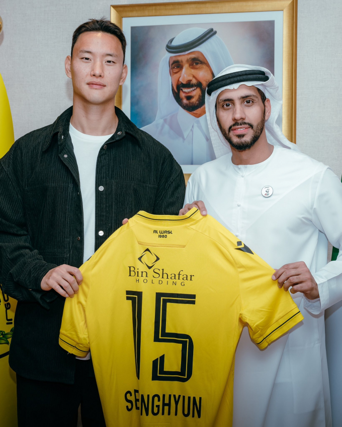  프로축구 K리그1 울산HD와 국가대표 수비수 정승현이 아랍에미리트(UAE) 알와슬로 이적헸다. 사진은 알와슬에 입단한 정승현. /사진=알와슬 구단 공식 사회관계망서비스(SNS)