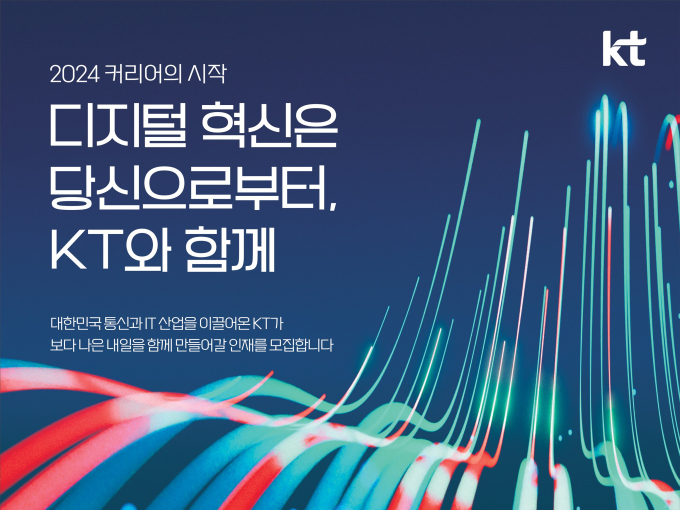 디지털 혁신 파트너가 되겠다는 새로운 지향점을 설정한 KT가 그룹 차원의 대규모 인재 영입을 시작한다. KT그룹채용 포스터. /사진=KT