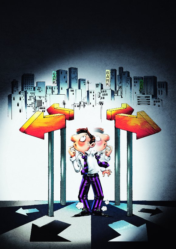 '가계빚 축소'와 '이자부담 경감'이라는 금융당국의 두 정책 기조가 상충하면서 은행권 가계대출 금리는 연초부터 등락을 반복하며 오락가락 행태를 보이고 있다./그래픽=일러스트레이터 임종철