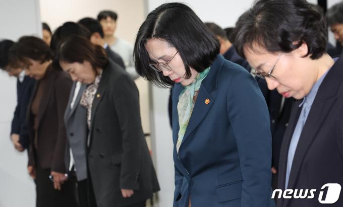 [사진] 묵념하는 김현숙 여가부 장관