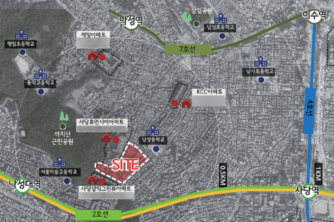 서울 동작구가 사당5주택재건축정비사업 사업시행인가를 처리했다. 사진은 사업구역 위치도. /사진=동작구(뉴스1)