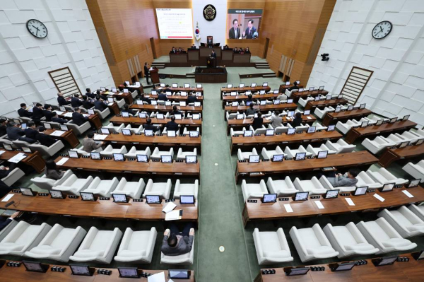서울시의회가 함영기 국장의 임시회 불참에 입장문을 냈다. 사진은 23일 오전 서울 중구 서울시의회 본회의장에서 열린 제322회 임시회 제4차 본회의. /사진= 뉴시스