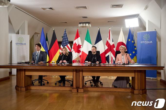 [사진] [포토] 우크라 키이우서 G7 화상 회의