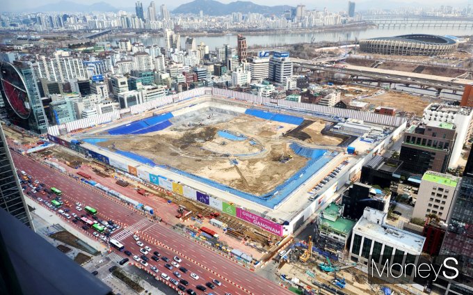 28일 오후 서울 강남구 현대차그룹 GBC 건설현장 모습/사진=박찬규 기자