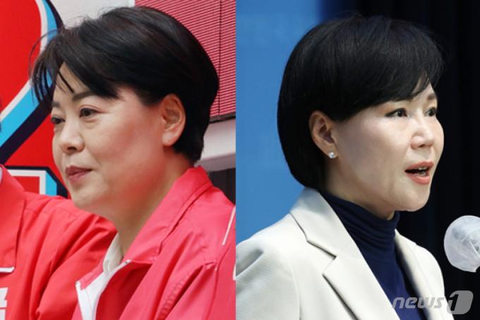 서울 중·성동갑에서 맞붙는 국민의힘 윤희숙(왼쪽)·더불어민주당 전현희 후보. ⓒ News1 윤주희 디자이너