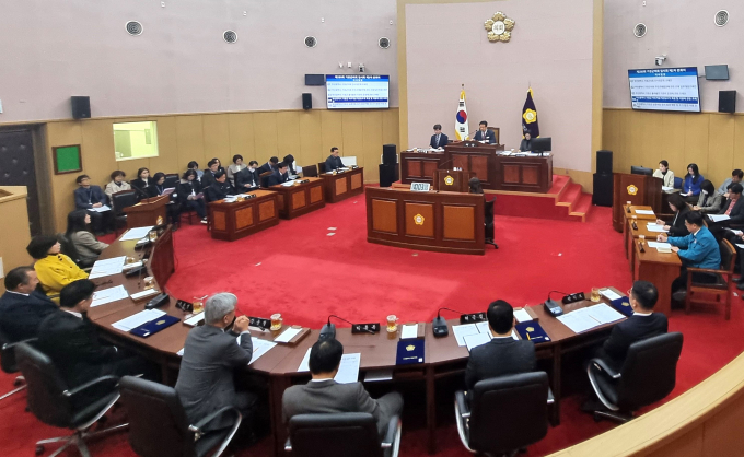 지난 27일 열린 부산 기장군의회 임시회 본회의 모습/사진=기장군의회