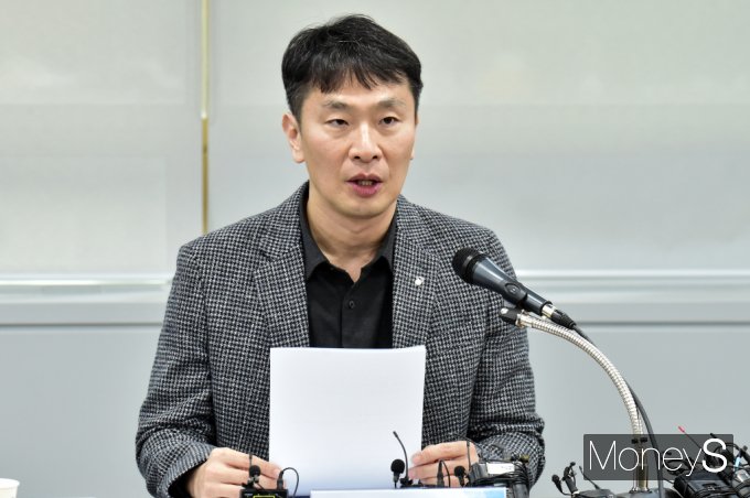 이복현 금융감독원장이 7일 서울 마포구 공덕동 프론트원에서 열린 금융감독원장-가상자산사업자 CEO 간담회에 참석해 발언하고 있다. /사진=임한별 기자
