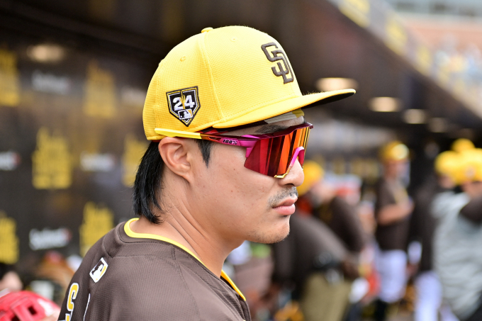김하성이 29일(한국시각) 시카고 화이트삭스와의 2024 메이저리그(MLB) 시범경기에서 4경기 연속 안타를 기록했다. 사진은 지난 27일 클리블랜드 가디언스와의 경기에서 김하성의 모습. /사진=로이터