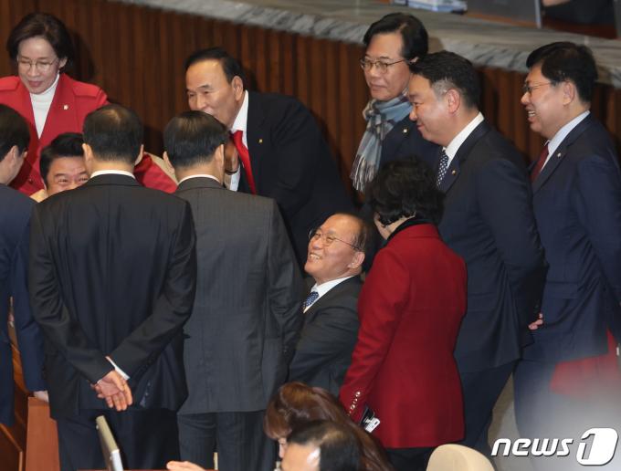 [사진] 미소 짓는 윤재옥 원내대표