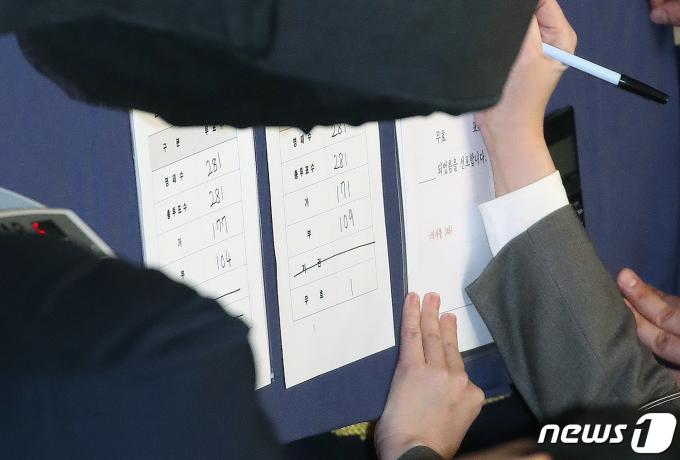 [사진] '쌍특검법', 국회 재표결 거쳐 폐기