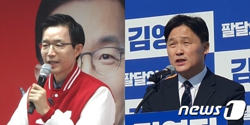 국민의힘 후보로 경기 수원병에 출마하는 방문규 전 산업통상자원부 장관(왼쪽)과 3선에 도전하는 김영진 더불어민주당 의원