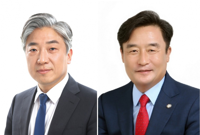 최택용 더불어민주당 후보 (왼쪽)와 정동만 국민의힘 후보(오른쪽)/사진=부산시선관위