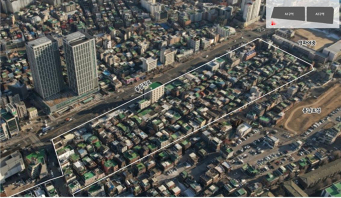 송파구 풍납동 483-10번지 일대 정비사업 전의 모습. /사진제공=서울시 