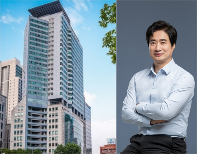 잠실시그마타워와 조성진 HL대표 /사진=HL홀딩스