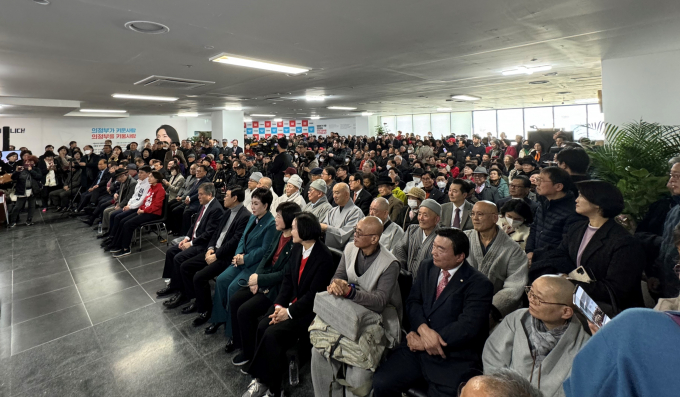 의정부 갑 선거구 국민의힘 전희경 후보 선거사무소 개소식 현장. /사진제공=전희경 선거캠프 