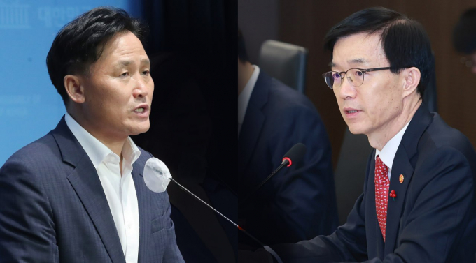 김영진 민주당 의원(왼쪽)의 지지율이 41%를 기록하면서 36%를 기록한 국민의힘의 방문규 전 산업통상자원부 장관을 앞질렀다. /사진=뉴스1