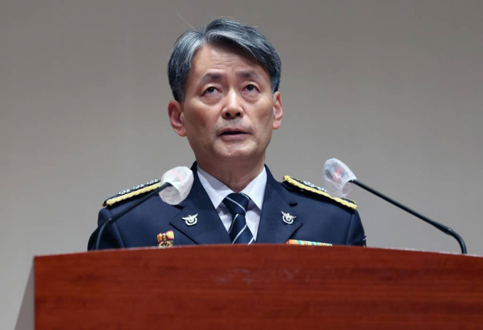 조지호 서울경찰청장이 온라인 커뮤니티 '디시인사이드'를 압수수색 중이라고 밝혔다. 사진은 지난달 20일 서울 종로구 기동순찰대, 형사기동대 합동 발대식에서 인사말을 하는 조 청장. /사진= 뉴스1