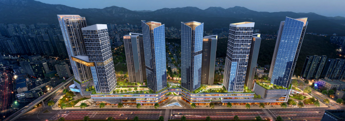 현대건설이 6782억원 규모의 성남 중2구역 도시환경정비사업을 수주했다. 사진은 단지 조감도. /사진=현대건설