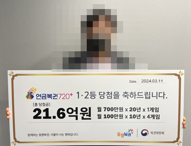 최근 경기 평택시 지산동에서 금덩이 줍는 꿈을 꾼 후 연금복권 1등과 2등에 동시 당첨된 행운의 주인공이 등장했다. 사진은 1·2등에 당첨된 소감을 밝히는 당첨자. /사진=동행복권