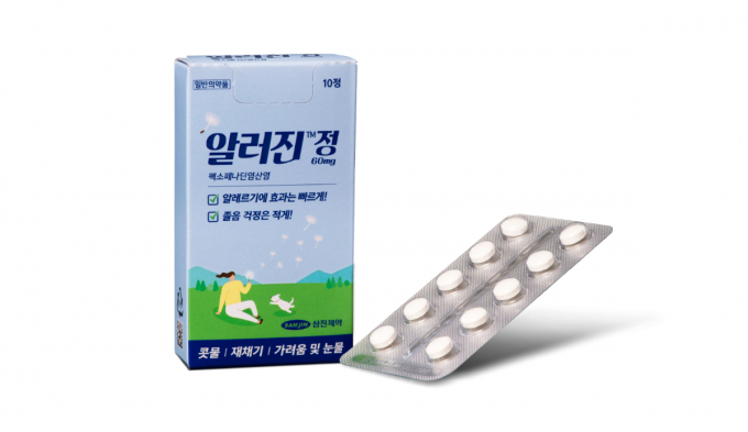 삼진제약이 펙소페나딘 성분의 '알러진 정'을 출시하며 알레르기 일반의약품 치료제 시장에서의 차별성을 강조했다. /사진=삼진제약