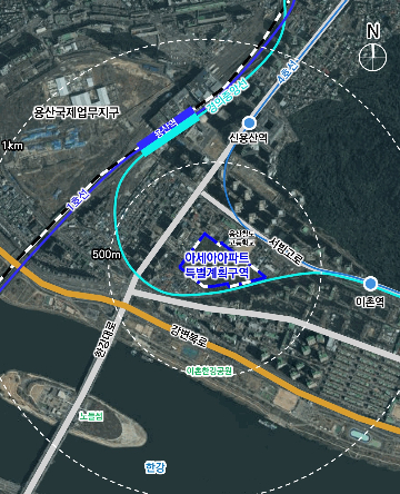 서울 용산구 아세아아파트 특별계획구역 세부 개발계획 결정'(변경)(안)이 수정 가결됐다. 사진은 사업지 위치도. /사진=서울시