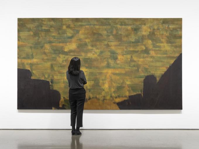 [갤러리현대] 에디션 R - 《풍경 (Incorporeal Landscape)》 전시 전경. 정주영, 정선, 인왕제색, 1999, Oil on linen, 200x360cm.