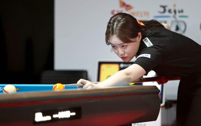 김보미가 'SK렌터카 제주특별자치도 PBA-LPBA 월드 챔피언십 2024' LPBA 결승에 진출했다. /사진=PBA 제공