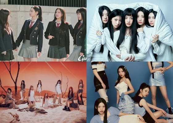 (왼쪽 위부터 시계방향으로) 캔디샵, 아일릿, 리센느, 유니스