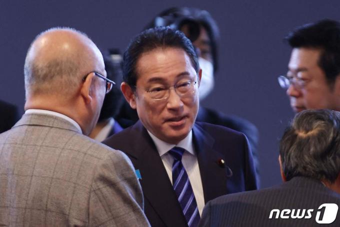 [사진] 자민당 전당대회 참석하는 기시다 일본 총리