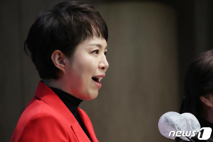 김은혜 전 대통령실 홍보수석이 21일 오후 서울 여의도 국회 소통관에서 기자회견을 갖고 제22대 국회의원 선거(총선) 분당을 출마 선언을 하고 있다. 2024.2.21/뉴스1 ⓒ News1 임세영 기자