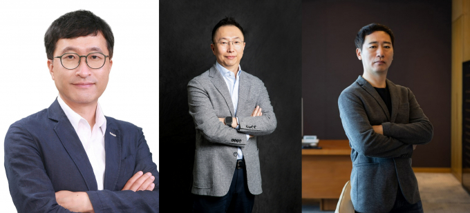 (왼쪽부터)남재관 컴투스 신임 대표 내정자, 한상우 카카오게임즈 신임 대표 내정자, 박관호 위메이드 이사회 의장/사진=각사