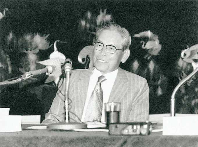 이병철 삼성 창업회장이 1938년 3월22일 대구에서 삼성상회를 설립했다. 사진은 1980년 7월4일 전경련 주최 최고경영자연수회에서 강연 중인 이 창업회장의 모습. /사진=호암재단