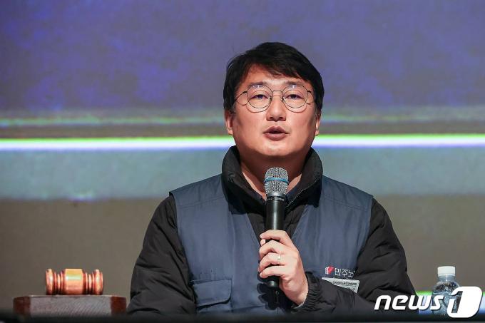 [사진] 발언하는 양경수 위원장