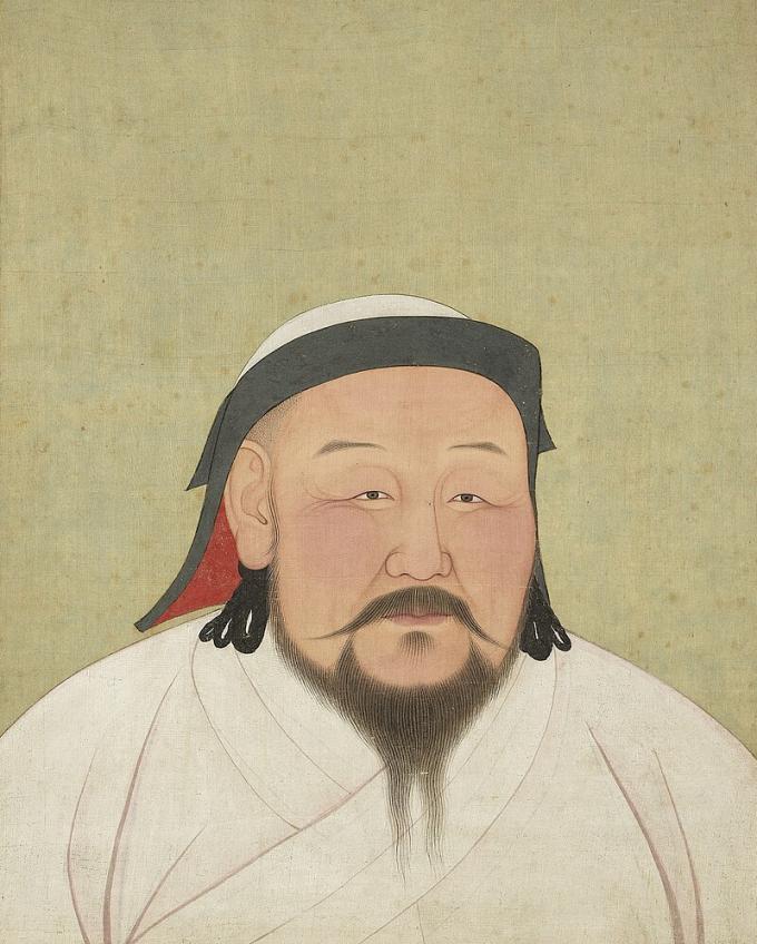 '원 세조 쿠빌라이 칸의 초상화'(출처: 아라니코 제작(1924), 중국 국립고궁박물원 소장, Wikimedia Commons, Public Domain)