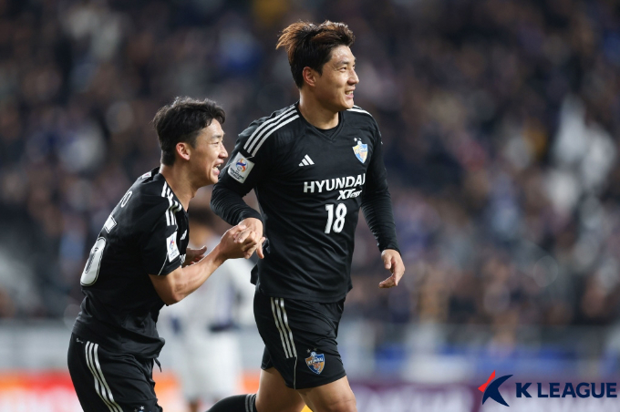 울산 공격수 주민규가 처음으로 대표팀에 승선한다. 사진은 지난달 15일 울산 문수축구경기장에서 열린 AFC 챔피언스리그 16강 반포레 고후와의 경기에서 득점을 기록한 주민규. /사진= 한국프로축구연맹