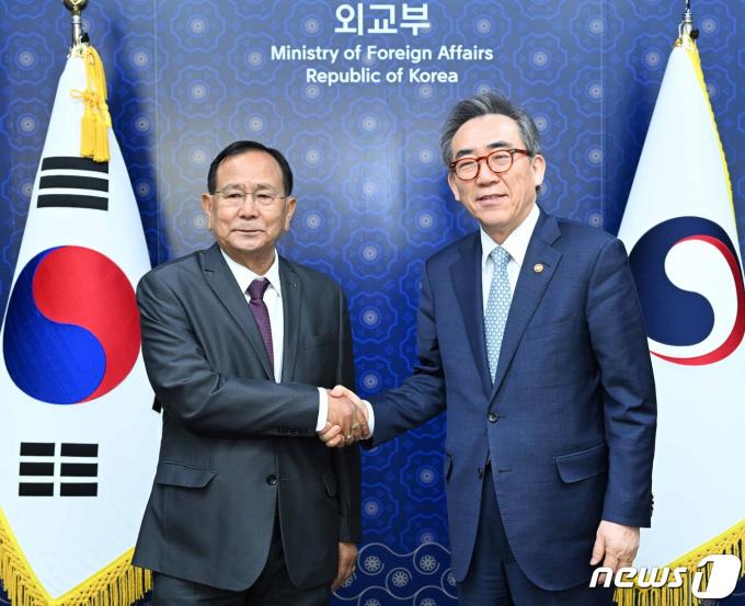 조태열 외교장관, 라지쿠마르 란잔 싱 인도 외교부·교육부 정무장관.(외교부 제공)