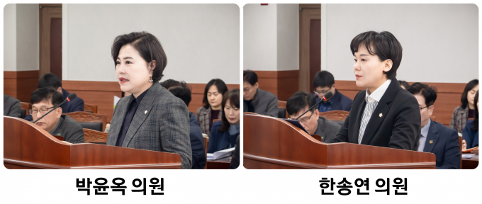 남양주시의회 복지환경위원회 소속 박윤옥·한송연 의원. /사진제공=남양주시의회