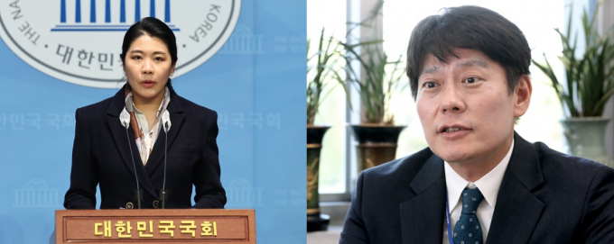 더불어민주당 서울 강북을 유력 후보로 신현영 민주당 의원(비례대표)과 한민수 민주당 대변인이 거론되고 있다. 사진은 (왼쪽) 신 의원이 지난달 26일 서울 여의도 국회 소통관에서 '정부 의료계 갈등 중단과 국민을 위한 대타협 촉구' 기자회견을 하는 모습. (오른쪽) 지난 2019년 10월11일 머니투데이와 인터뷰 중인 한 대변인/사진=(왼쪽) 뉴스1, (오른쪽) 머니투데이