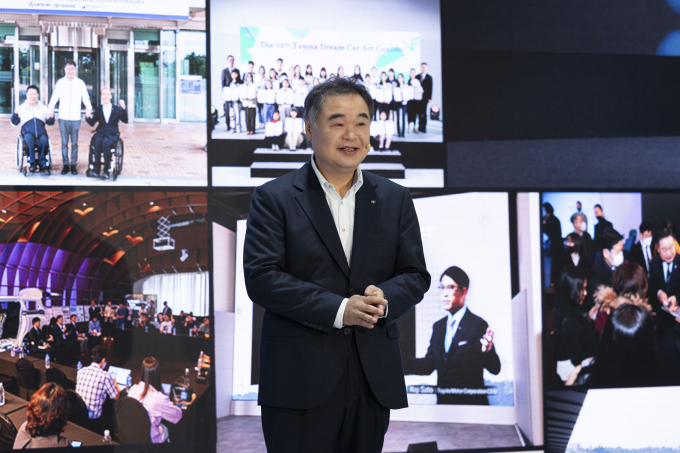 콘야마 마나부 한국토요타자동차 사장이 사회공헌 활동에 대해 설명하고 있다. /사진=한국토요타자동차
