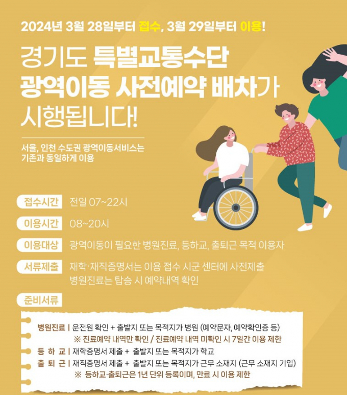 특별교통수단 도내 사전예약 포스터. / 자료제공=경기도
