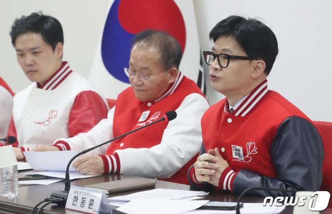 [사진] 한동훈, 중앙선거대책위원회의 모두발언